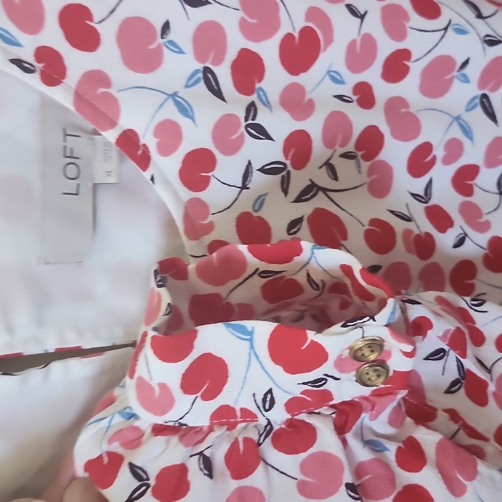 ***LOFT dress cherry print size XL *** - Picture 6 of 7